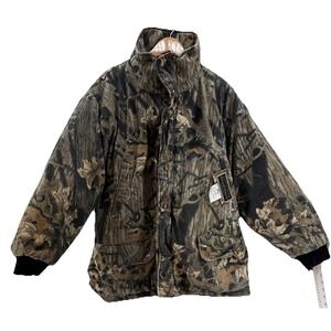 Field & Stream Mossy Oak/Blaze Org Reversible Insulated Coat/Parka Mens XL